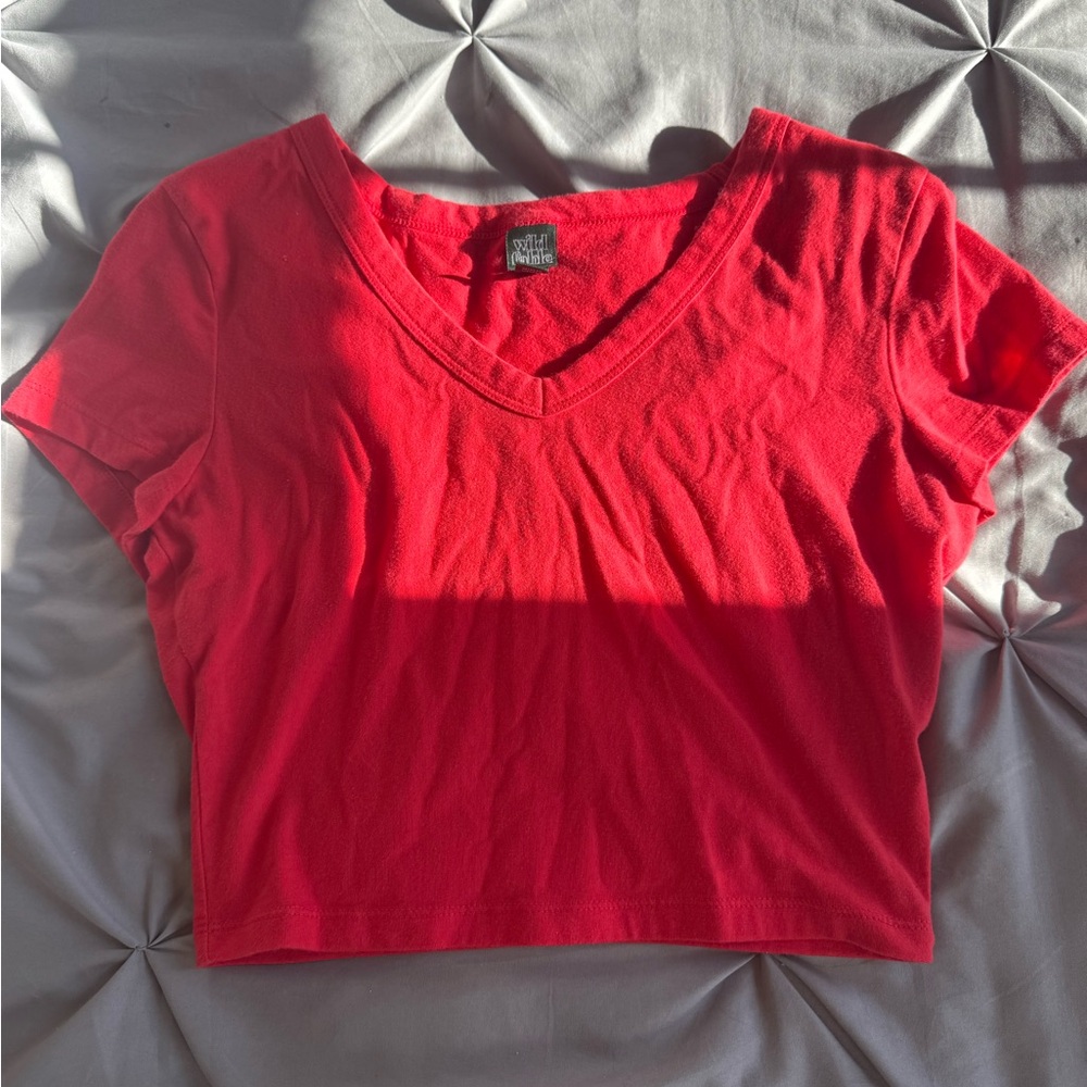 Red V-neck Tshirt
